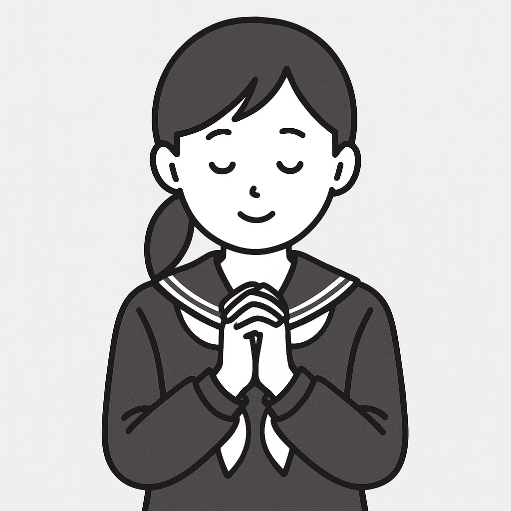 満足した女子学生のイラスト